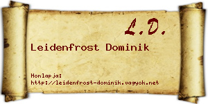 Leidenfrost Dominik névjegykártya